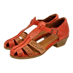 Barani Chestnut Leather Heeled Sandals (Short)