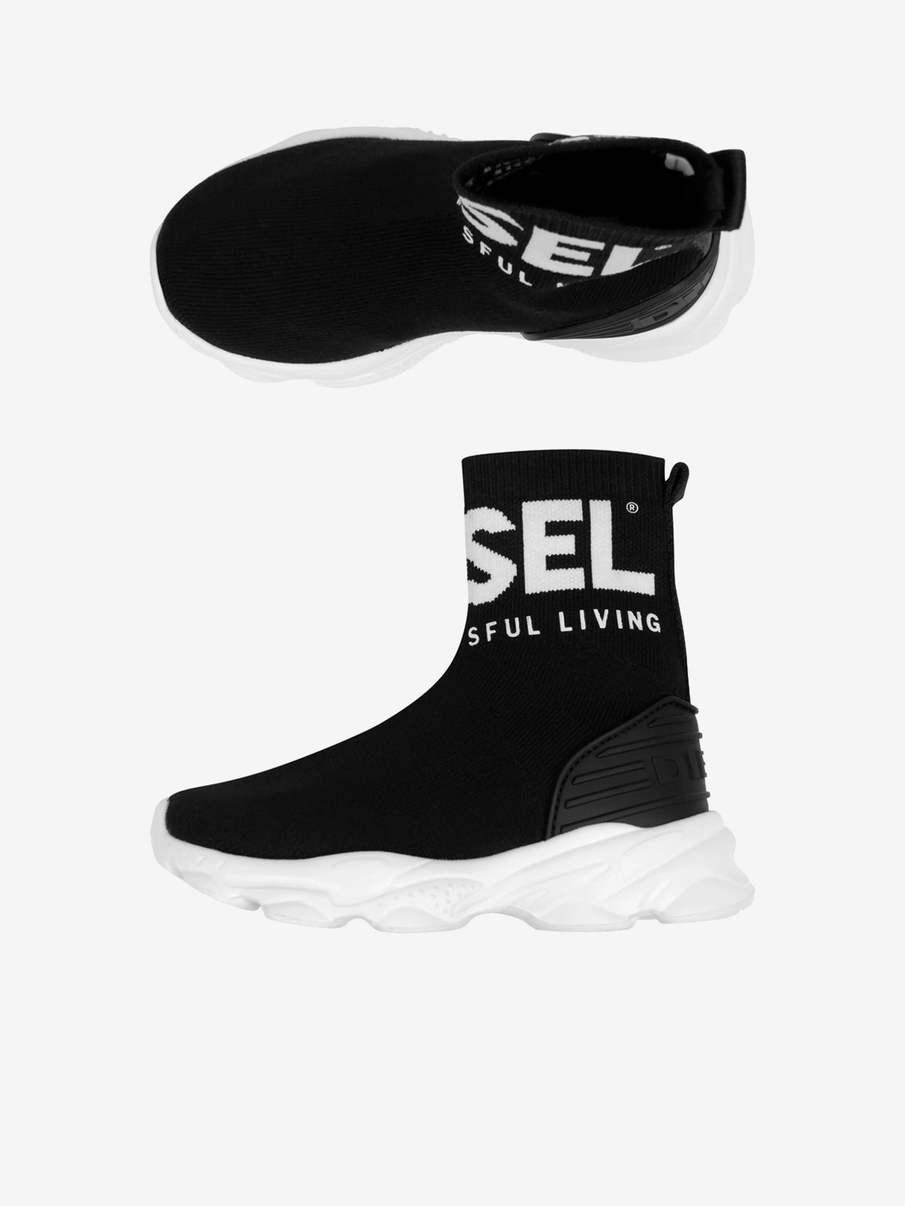 Diesel Boys Logo Sock Trainers