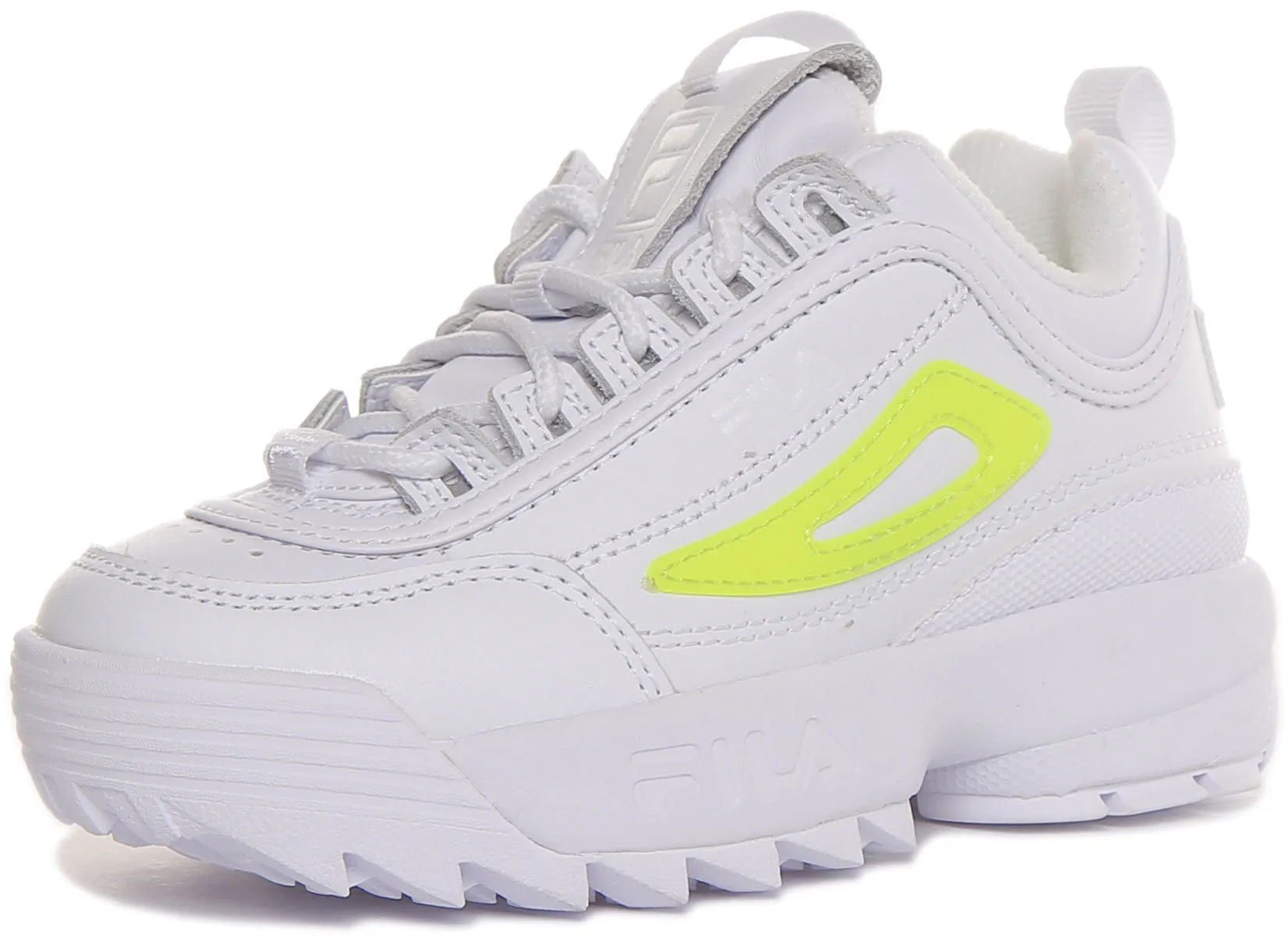 Fila Disruptor Ii In White Yellow For Kids