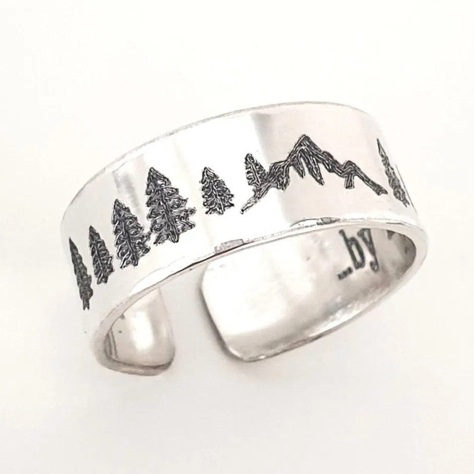 Mountain Ring - Personalized Gift For Hiker