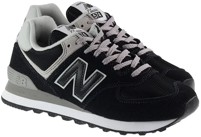 New Balance Trainers Womens 574 Black White