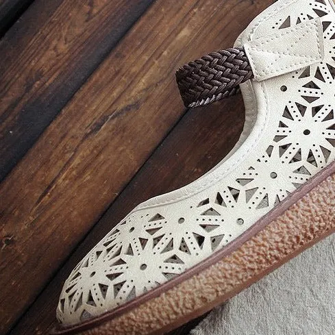 Vintage Openwork Petal Handmade Comfortable Sandals