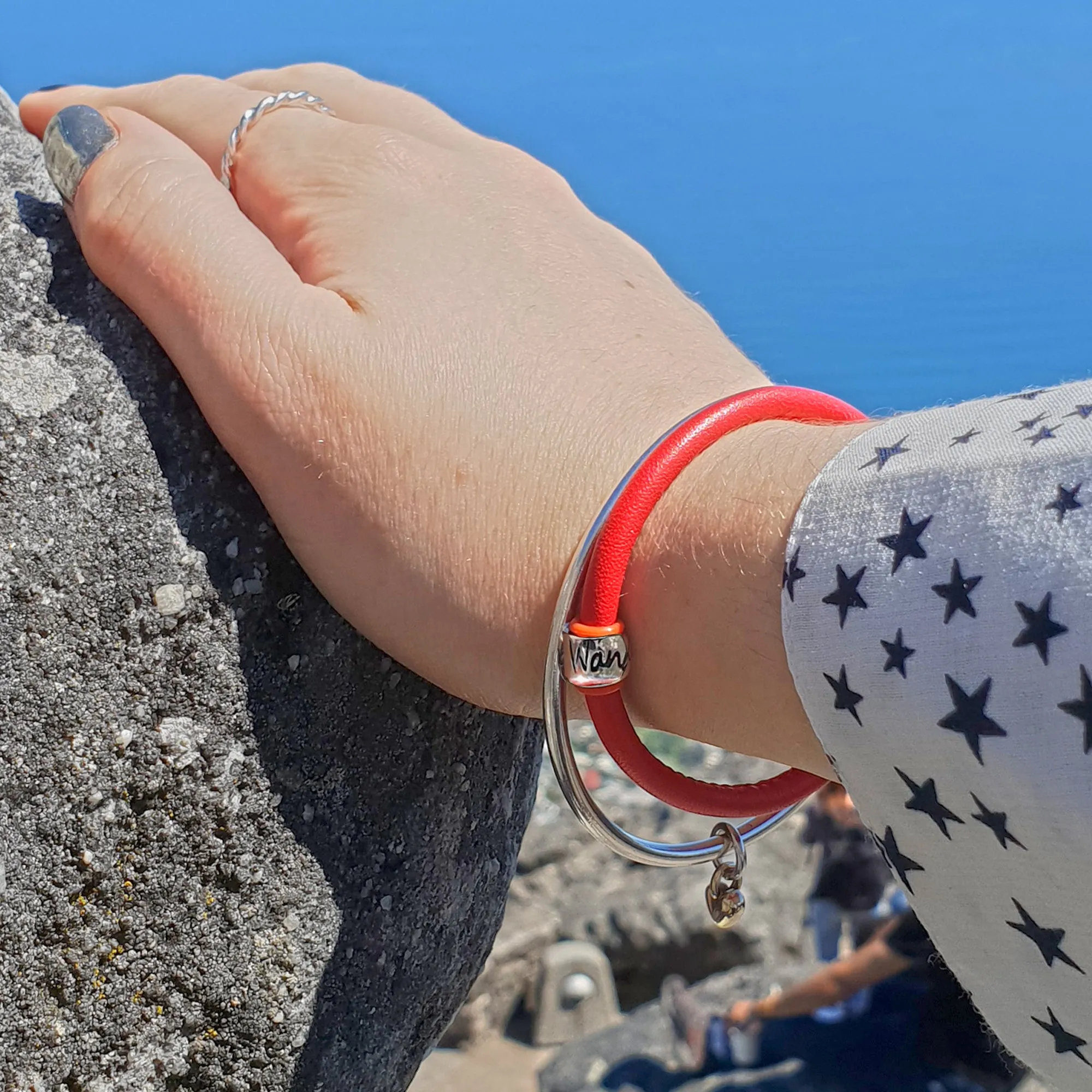 Wanderlust Recycled Silver & Leather Bracelet