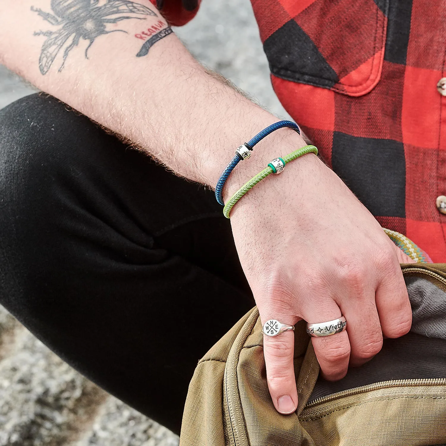 Wanderlust Recycled Silver & Leather Bracelet