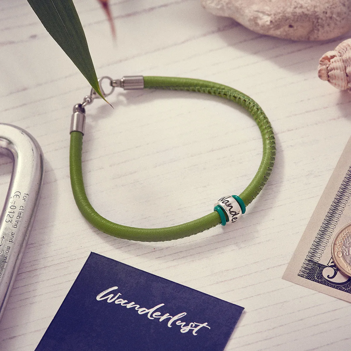 Wanderlust Recycled Silver & Leather Bracelet