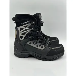 Women's size 7, Black High Top Hikers w/ Black and Gray Geometric Pattern